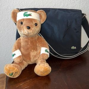 Lacoste Cloth computer bag with teddy bear